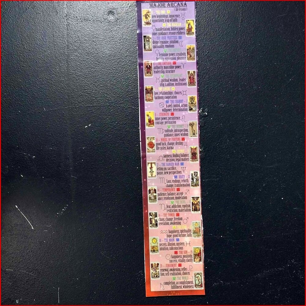 New- 11" Major Arcana Tarot Keyword Magnet Bookmark